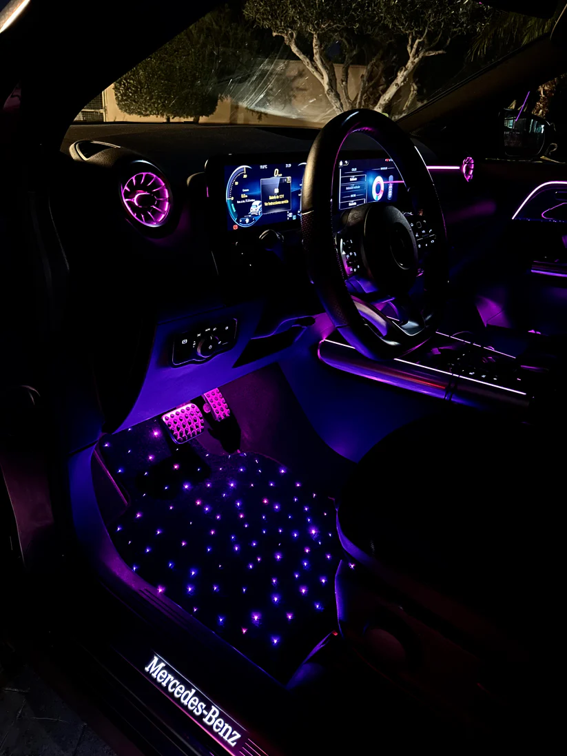 Covorașe auto cu iluminare LED violet